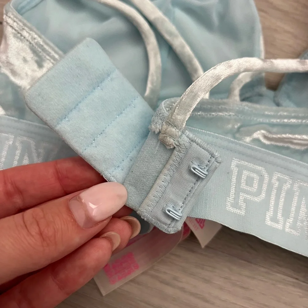 VS Pink Crushed Velvet Bralette - Picture 6 of 6